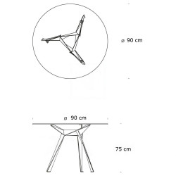 Stół okrągły CRAB 90 czarna podstawa szklany blat Stół okrągły CRAB 90 czarna podstawa szklany blat