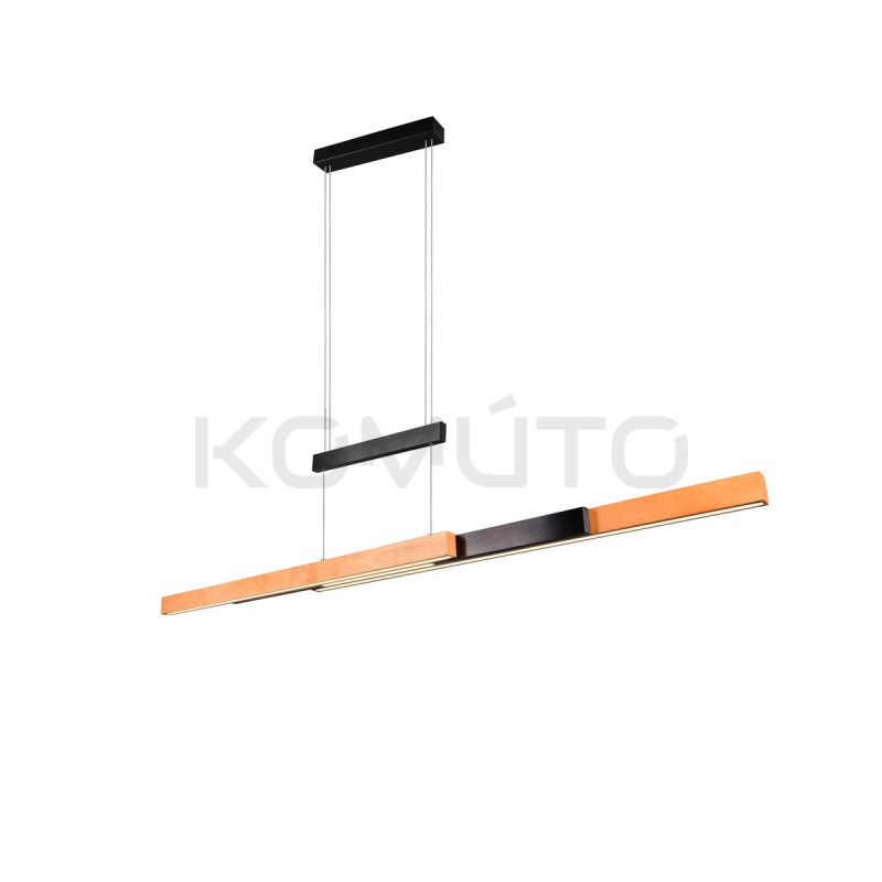 Lampa wisząca Pozioma Bruno czarno drewniana Led rozsuwana Lampa wisząca Pozioma Bruno czarno drewniana Led rozsuwana