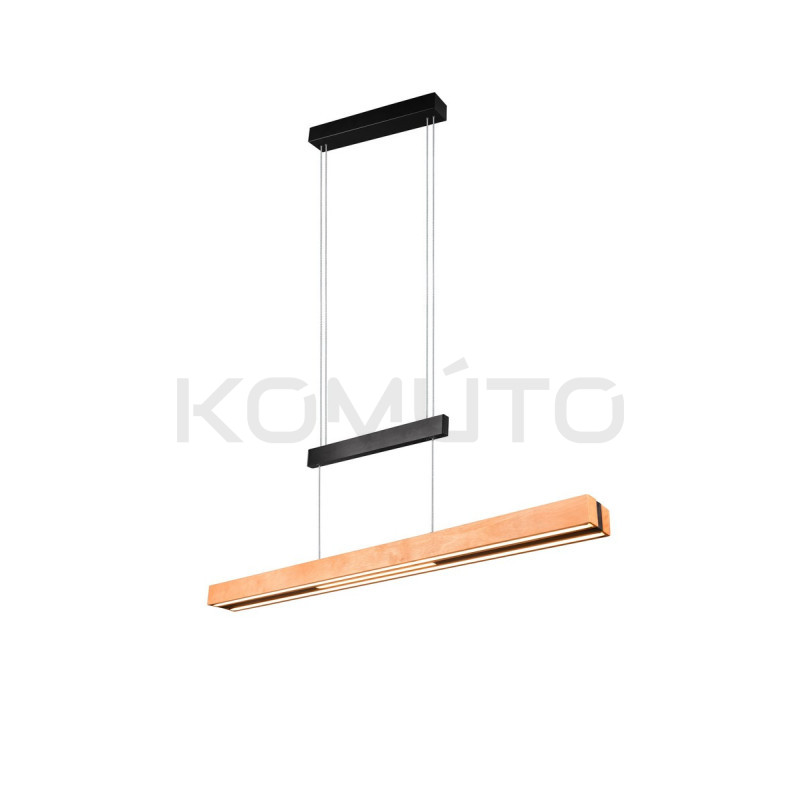 Lampa wisząca Pozioma Bruno czarno drewniana Led rozsuwana Lampa wisząca Pozioma Bruno czarno drewniana Led rozsuwana