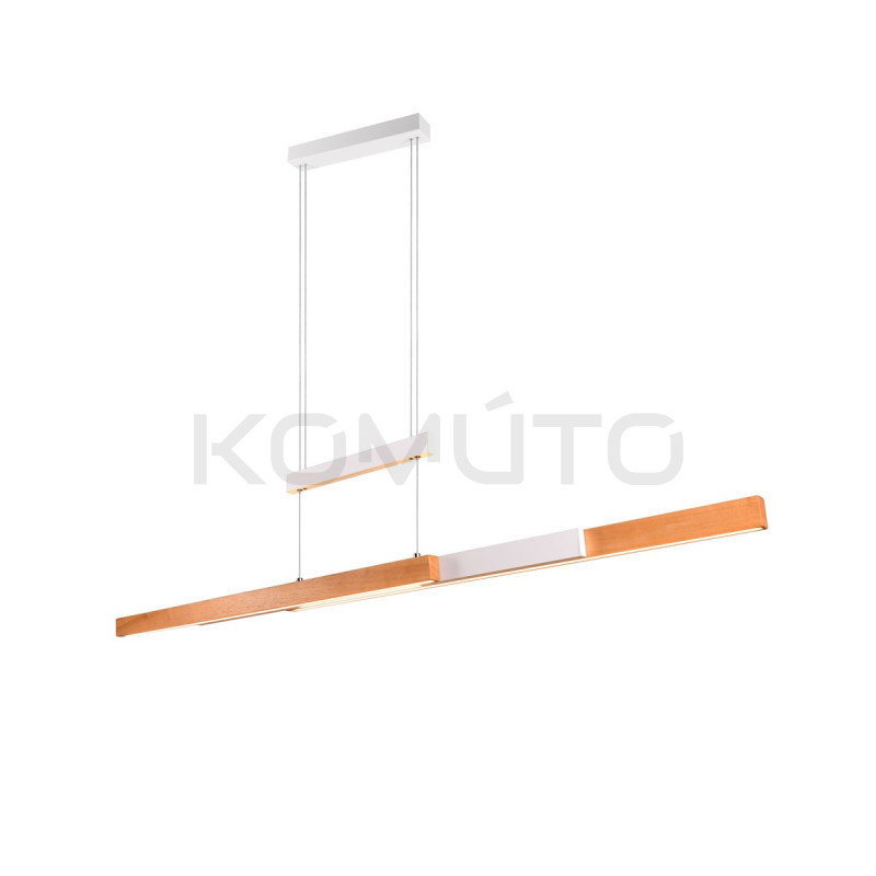 Lampa wisząca Pozioma Bruno biało drewniana Led rozsuwana Lampa wisząca Pozioma Bruno biało drewniana Led rozsuwana
