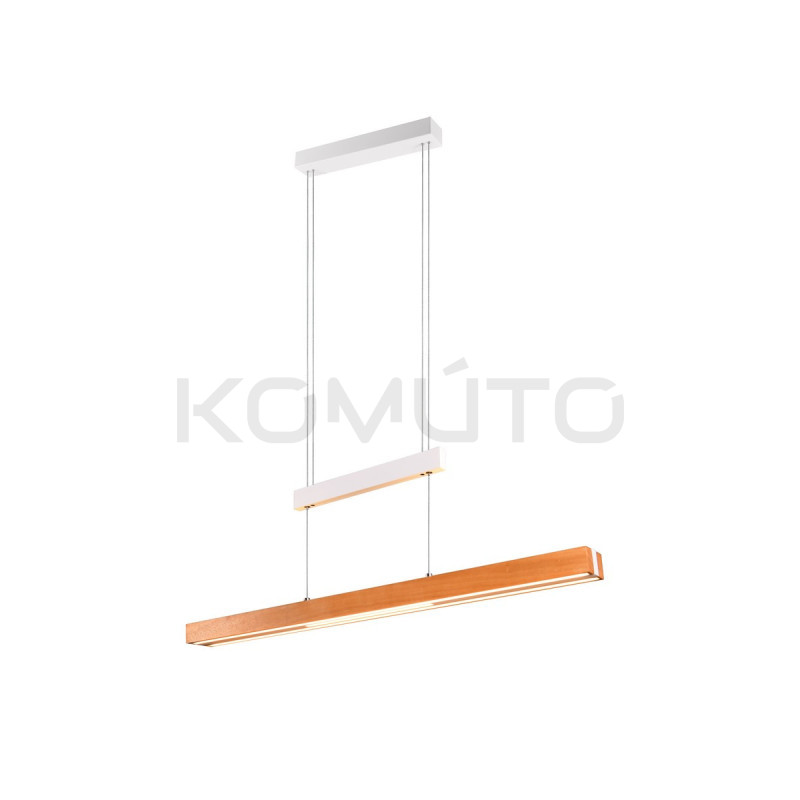 Lampa wisząca Pozioma Bruno biało drewniana Led rozsuwana Lampa wisząca Pozioma Bruno biało drewniana Led rozsuwana