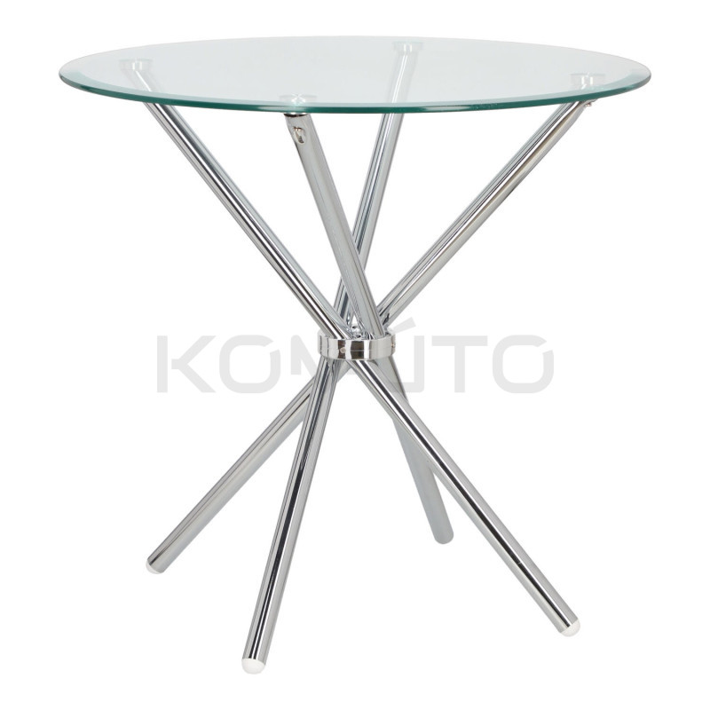 Stół okrągły Chrom Conex 90 szklany nowoczesny 4 osobowy Stół okrągły Chrom Conex 90 szklany nowoczesny 4 osobowy