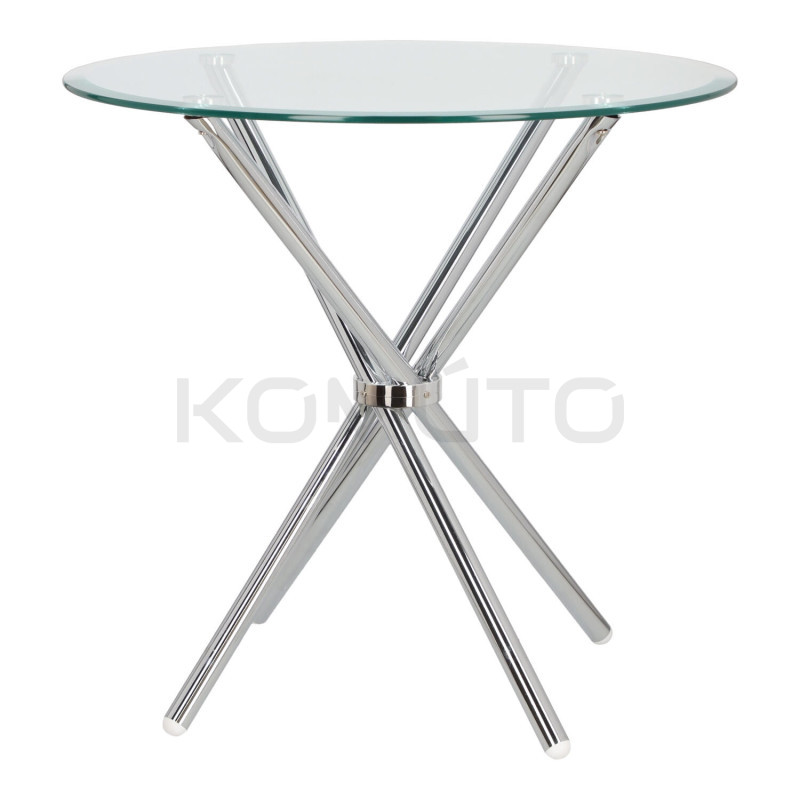 Stół okrągły Chrom Conex 90 szklany nowoczesny 4 osobowy Stół okrągły Chrom Conex 90 szklany nowoczesny 4 osobowy