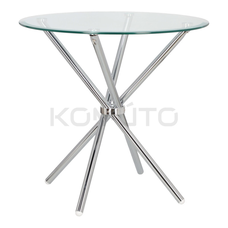 Stół okrągły Chrom Conex 90 szklany nowoczesny 4 osobowy Stół okrągły Chrom Conex 90 szklany nowoczesny 4 osobowy
