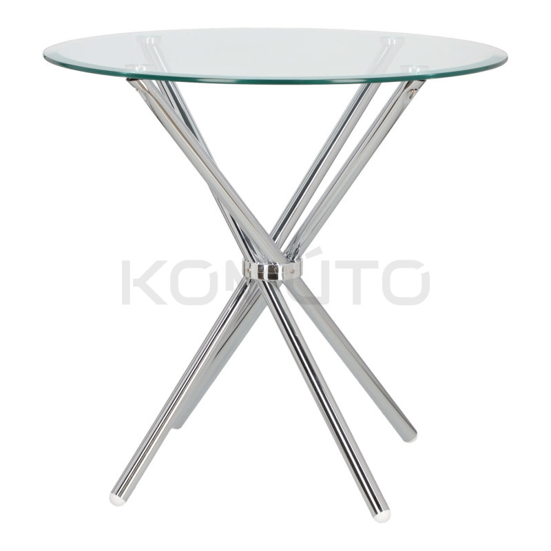 Stół okrągły Chrom Conex 90 szklany nowoczesny 4 osobowy Stół okrągły Chrom Conex 90 szklany nowoczesny 4 osobowy