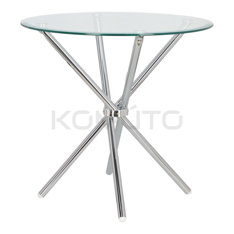 Stół okrągły Chrom Conex 90 szklany nowoczesny 4 osobowy Stół okrągły Chrom Conex 90 szklany nowoczesny 4 osobowy