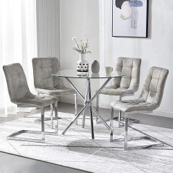 Stół okrągły Chrom Conex 90 szklany nowoczesny 4 osobowy Stół okrągły Chrom Conex 90 szklany nowoczesny 4 osobowy