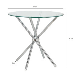 Stół okrągły Chrom Conex 90 szklany nowoczesny 4 osobowy Stół okrągły Chrom Conex 90 szklany nowoczesny 4 osobowy