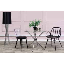 Stół okrągły Chrom Conex 90 szklany nowoczesny 4 osobowy Stół okrągły Chrom Conex 90 szklany nowoczesny 4 osobowy