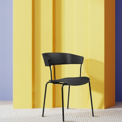 Krzesło Laugar Szare kubełkowe loftowe metalowe Krzesło Laugar Szare kubełkowe loftowe metalowe