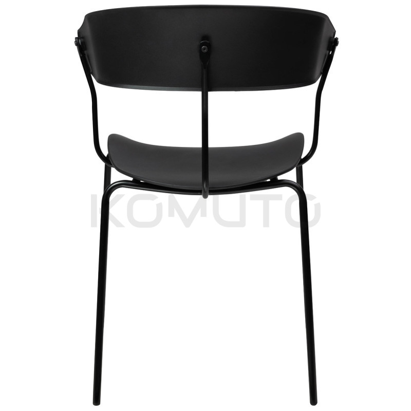 Krzesło czarne loftowe industrialne metalowe JETT  Krzesło czarne loftowe industrialne metalowe JETT