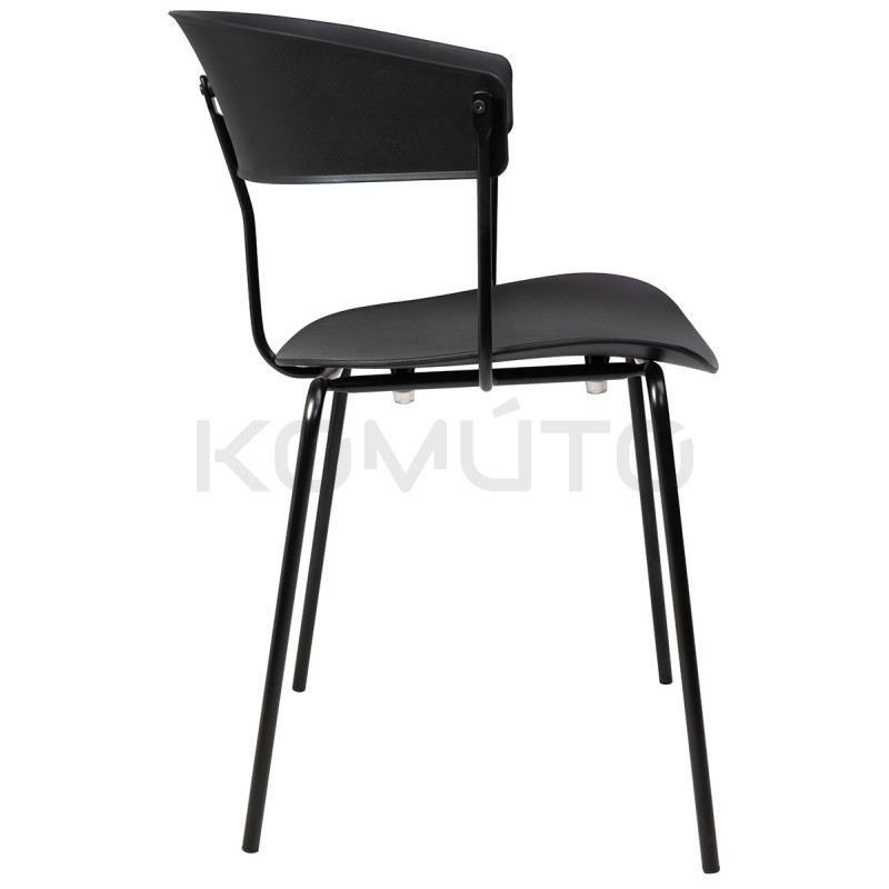 Krzesło czarne loftowe industrialne metalowe JETT  Krzesło czarne loftowe industrialne metalowe JETT