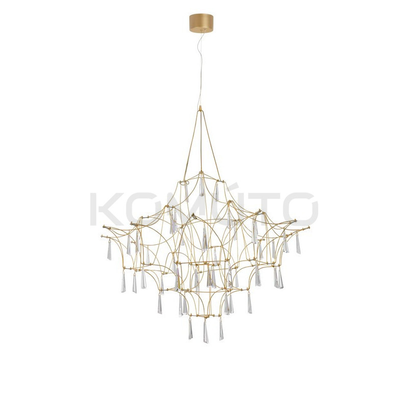 Kryształowy Żyrandol Crystal Rain 80 złoty nowoczesny