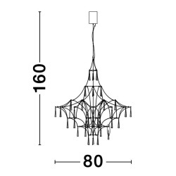 Kryształowy Żyrandol Crystal Rain 80 złoty nowoczesny