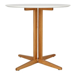 Mały Stół okrągły Brich 80 dębowa noga biały blat  Mały Stół okrągły Brich 80 dębowa noga biały blat