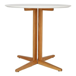 Mały Stół okrągły Brich 80 dębowa noga biały blat  Mały Stół okrągły Brich 80 dębowa noga biały blat