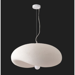 Lampa wisząca STONE FLAT biała 60 morficzna w stylu boho Lampa wisząca STONE FLAT biała 60 morficzna w stylu boho