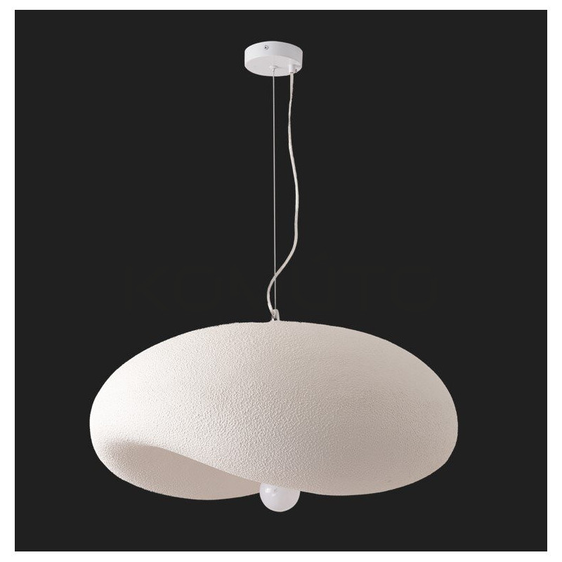 Lampa wisząca STONE FLAT biała 60 morficzna w stylu boho Lampa wisząca STONE FLAT biała 60 morficzna w stylu boho