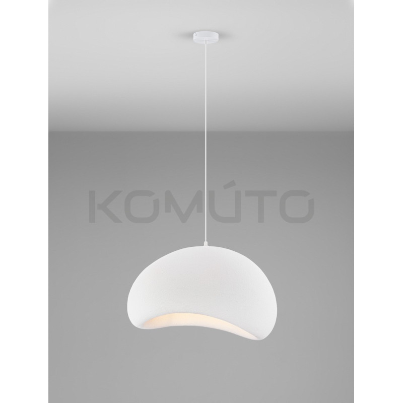 Lampa wisząca Wabi 60 biała w stylu boho, japandi, scandi Lampa wisząca Wabi 60 biała w stylu boho, japandi, scandi