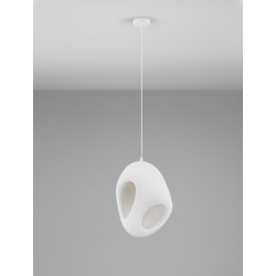 Lampa wisząca Wabi 30 biała kokon w stylu boho, japandi Lampa wisząca Wabi 30 biała kokon w stylu boho, japandi