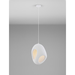 Lampa wisząca Wabi 30 biała kokon w stylu boho, japandi Lampa wisząca Wabi 30 biała kokon w stylu boho, japandi