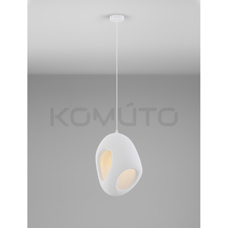Lampa wisząca Wabi 30 biała kokon w stylu boho, japandi Lampa wisząca Wabi 30 biała kokon w stylu boho, japandi