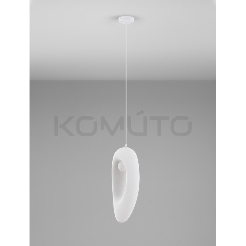 Lampa wisząca Wabi 18 biała w stylu japandi boho skandynawskim Lampa wisząca Wabi 18 biała w stylu japandi boho skandynawskim