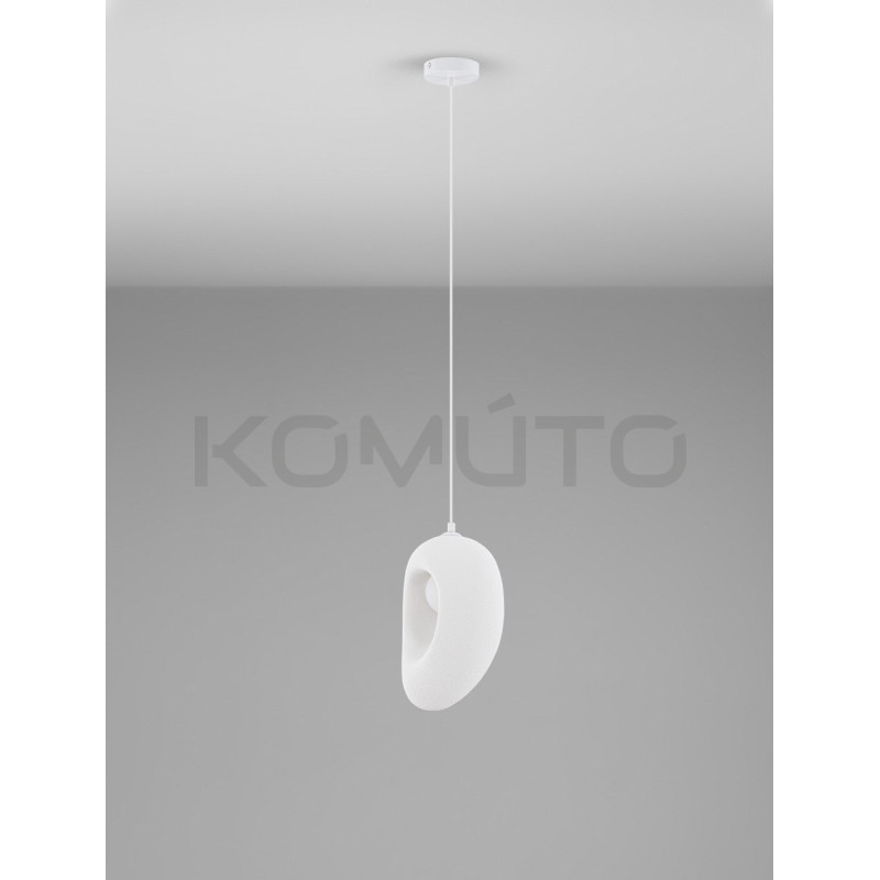 Lampa wisząca Wabi 20 biała w stylu japandi boho rustykalnym Lampa wisząca Wabi 20 biała w stylu japandi boho rustykalnym