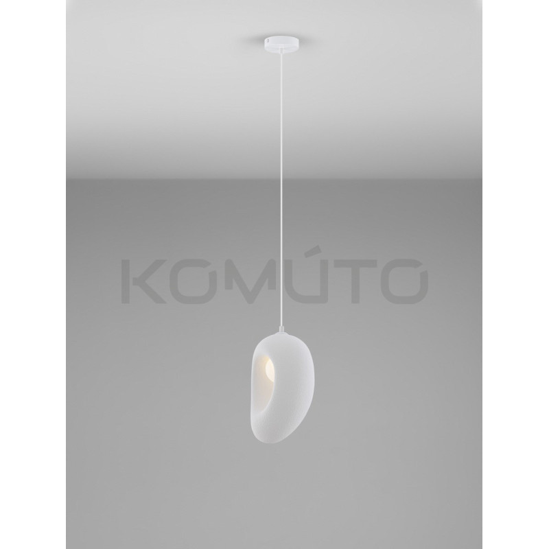 Lampa wisząca Wabi 20 biała w stylu japandi boho rustykalnym Lampa wisząca Wabi 20 biała w stylu japandi boho rustykalnym