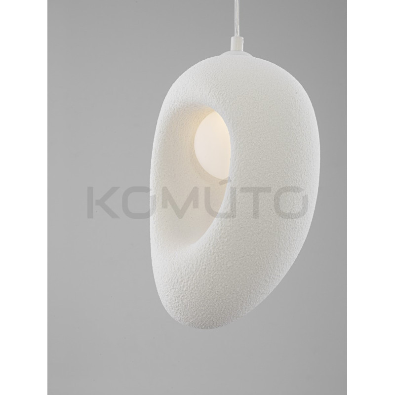 Lampa wisząca Wabi 20 biała w stylu japandi boho rustykalnym Lampa wisząca Wabi 20 biała w stylu japandi boho rustykalnym