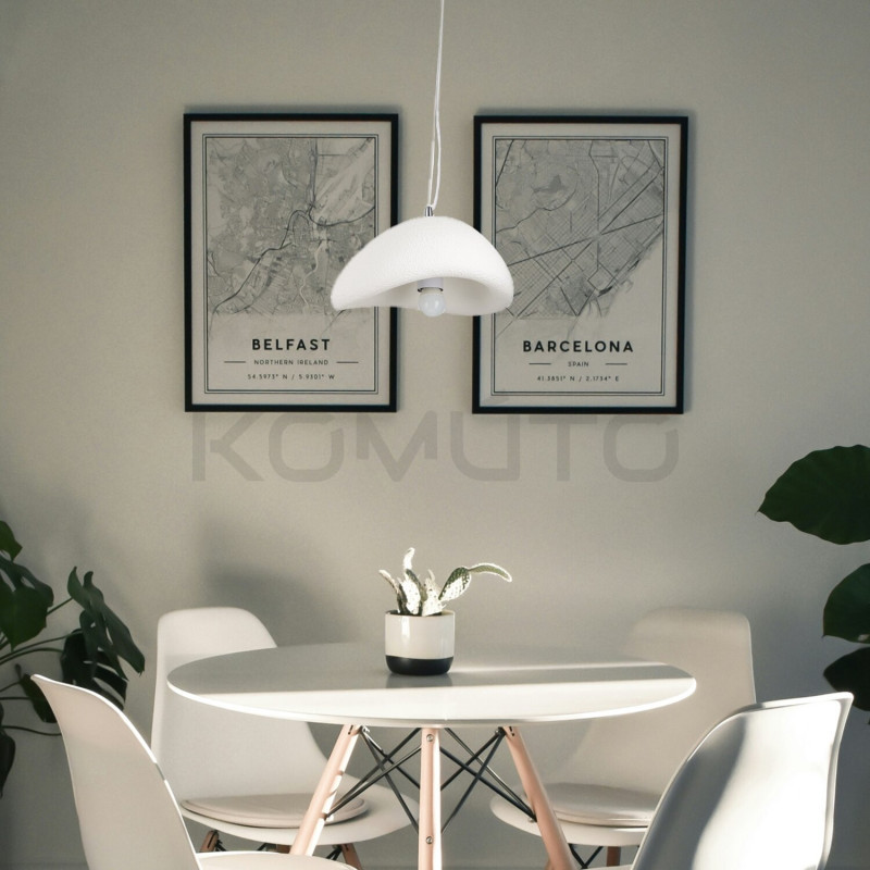 Lampa wisząca STONE biała 30 boho nieregularny kształt Lampa wisząca STONE biała 30 boho nieregularny kształt