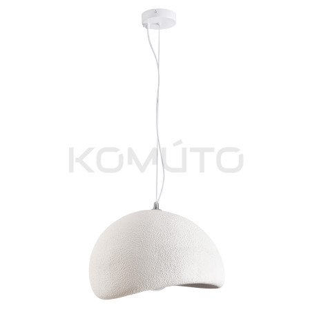 Lampa wisząca STONE biała 60 do salonu w stylu boho wabi sabi