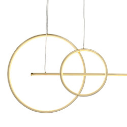 Pozioma Lampa wisząca NEW AGE LED złoty 120 nad stół Pozioma Lampa wisząca NEW AGE LED złoty 120 nad stół