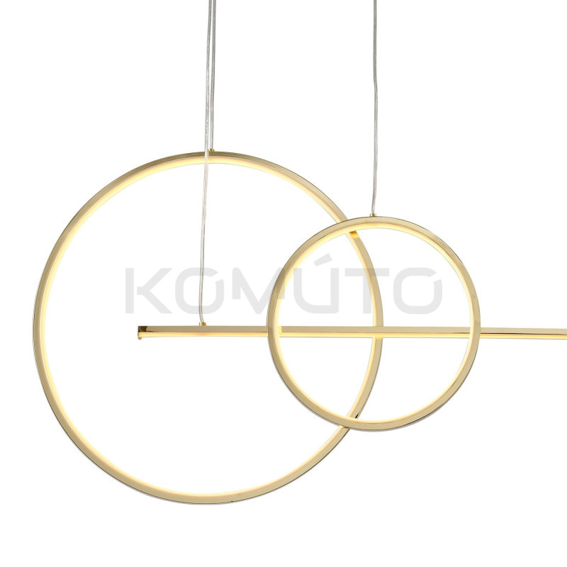 Pozioma Lampa wisząca NEW AGE LED złoty 120 nad stół Pozioma Lampa wisząca NEW AGE LED złoty 120 nad stół