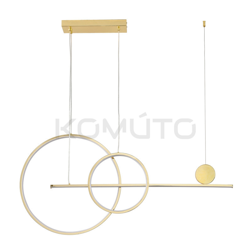 Pozioma Lampa wisząca NEW AGE LED złoty 120 nad stół Pozioma Lampa wisząca NEW AGE LED złoty 120 nad stół