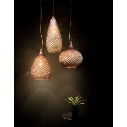 Szklana Lampa wisząca Szyszka 24 różowe złoto Szklana Lampa wisząca Szyszka 24 różowe złoto