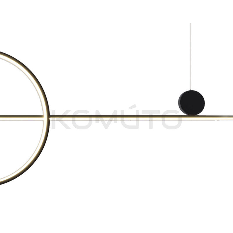 Pozioma Lampa wisząca NEW AGE LED czarna 120 nad stół Pozioma Lampa wisząca NEW AGE LED czarna 120 nad stół