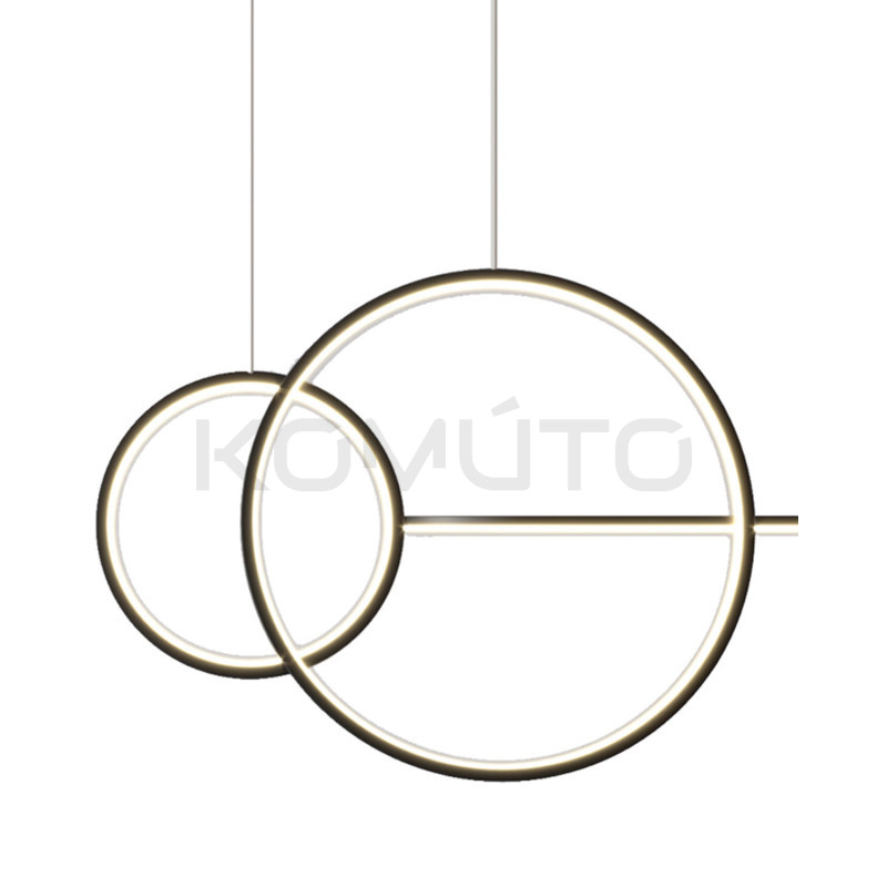 Pozioma Lampa wisząca NEW AGE LED czarna 120 nad stół Pozioma Lampa wisząca NEW AGE LED czarna 120 nad stół