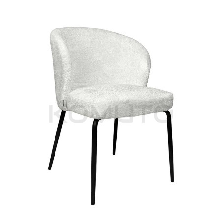 Krzesło tapicerowane GRETA białe czarne nogi do jadalni
