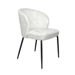Krzesło tapicerowane GRETA białe czarne nogi do jadalni