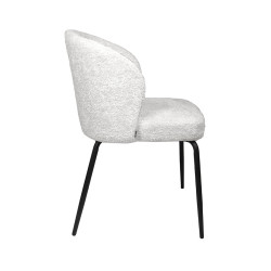 Krzesło tapicerowane GRETA białe czarne nogi do jadalni