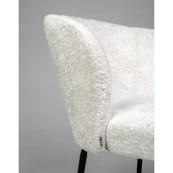 Krzesło tapicerowane GRETA białe czarne nogi do jadalni