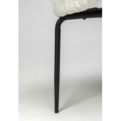 Krzesło tapicerowane GRETA białe czarne nogi do jadalni