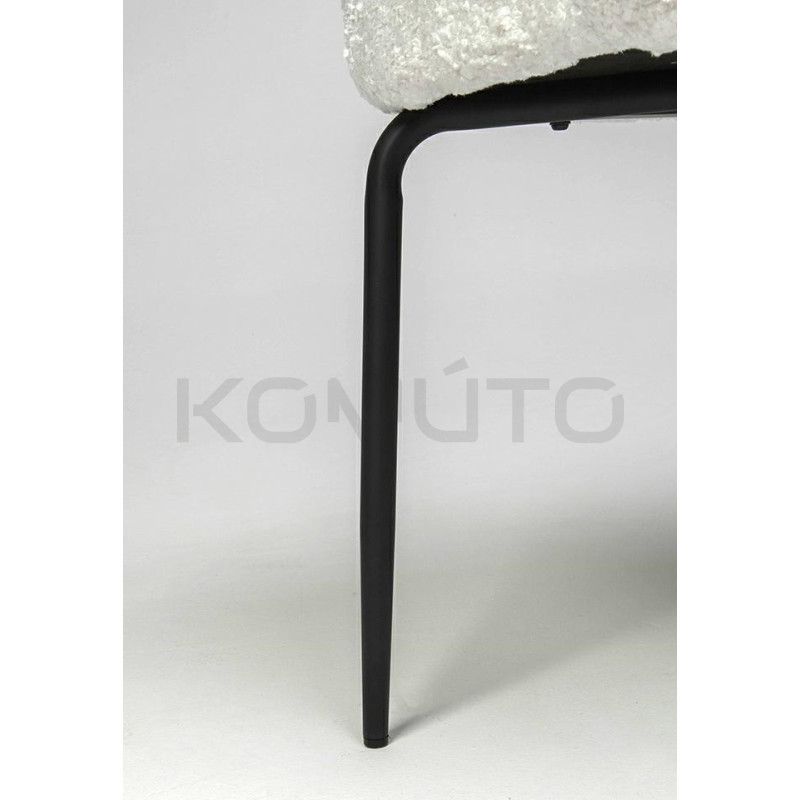 Krzesło tapicerowane GRETA białe czarne nogi do jadalni