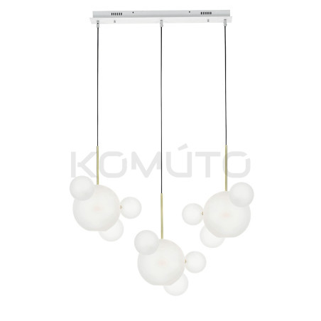 Lampa Wisząca Capri Line 3 biała jak bańki bąbelki do salonu