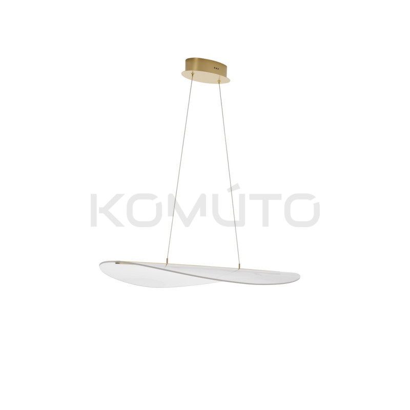 Duża lampa wisząca Light 97 bezbarwny duży klosz złoty akcent