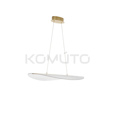 Duża lampa wisząca Light 97 bezbarwny duży klosz złoty akcent