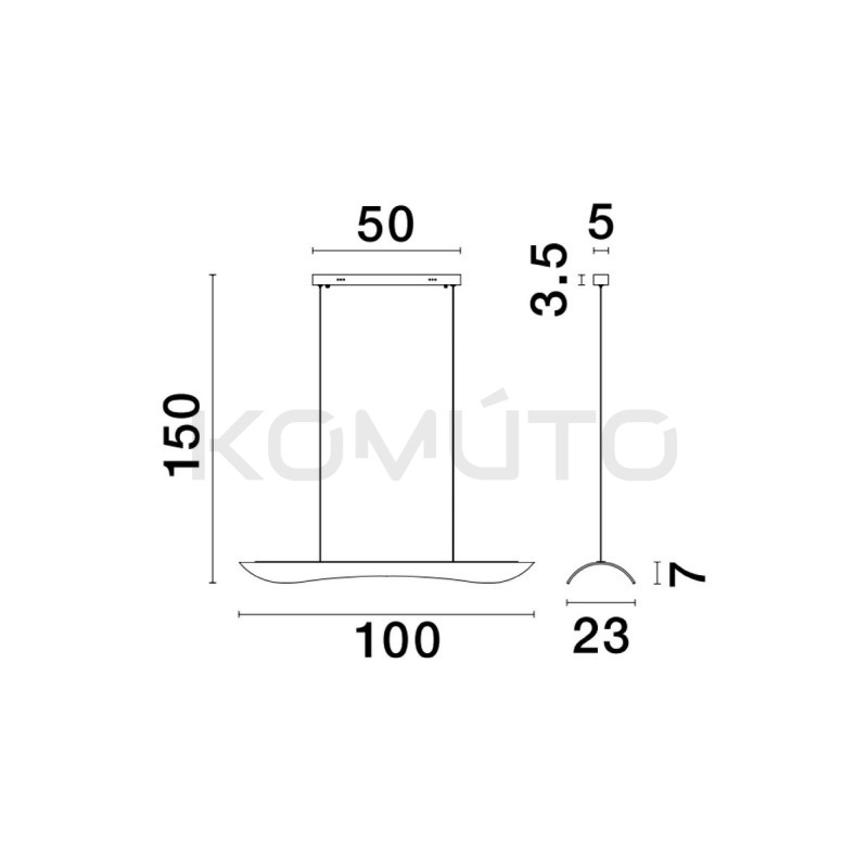 Duża lampa wisząca Light Long bezbarwny długi klosz nad stół Duża lampa wisząca Light Long bezbarwny długi klosz nad stół