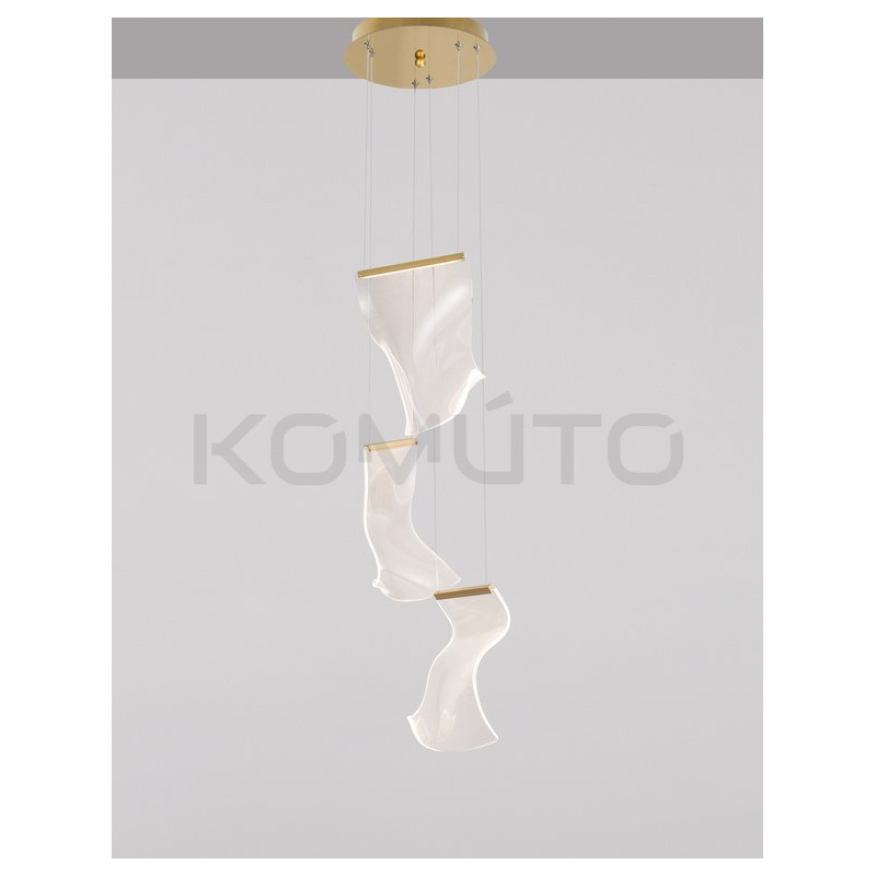 Lampa wisząca Blowin LED 3 klosze o nieregularnych kształtach