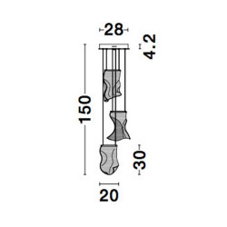 Lampa wisząca Blowin LED 3 klosze o nieregularnych kształtach